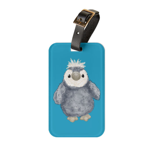 Travel Baggage Identifier: Blue Winter Penguin Suitcase Charm,