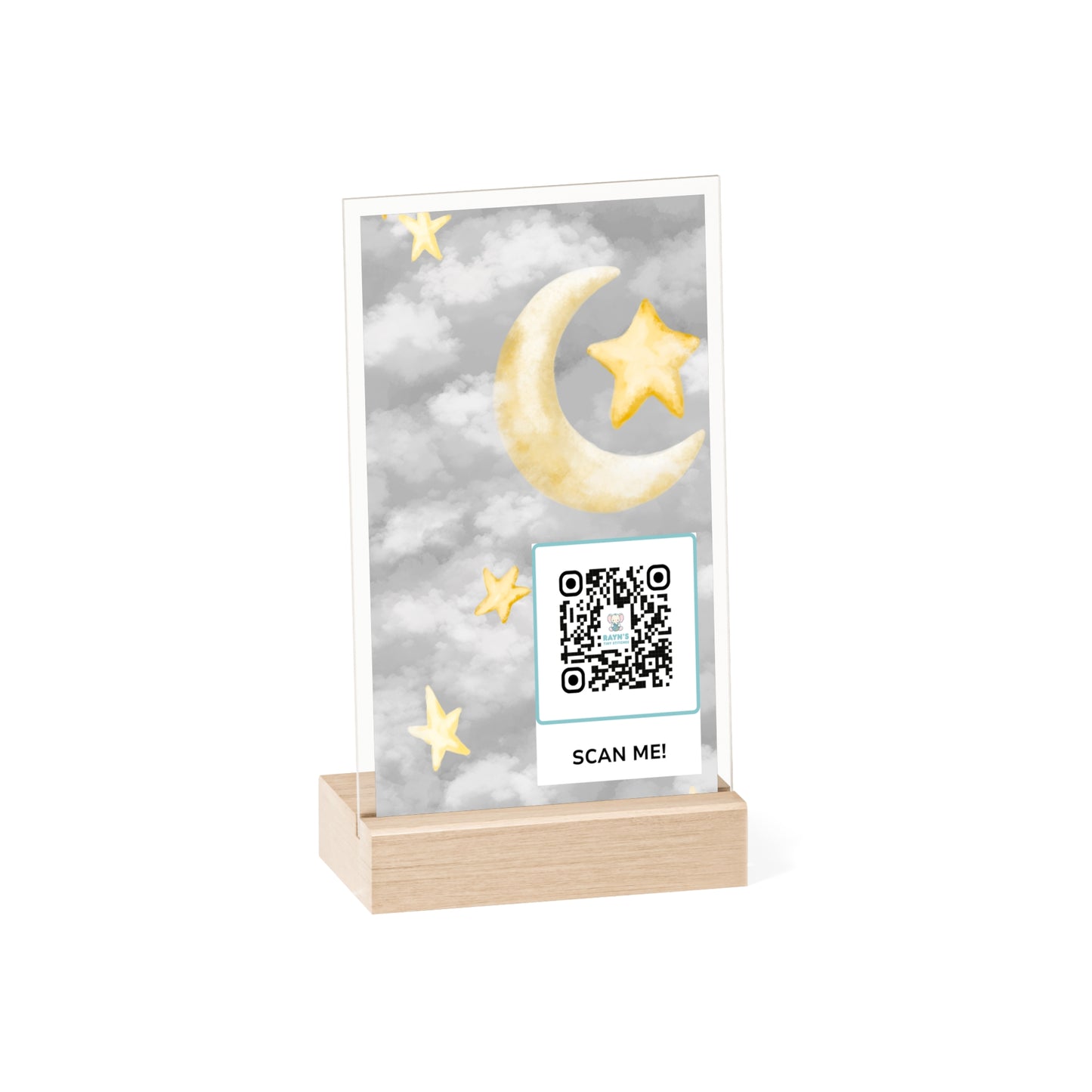 Acrylic Ramadan Sign with Wooden Stand